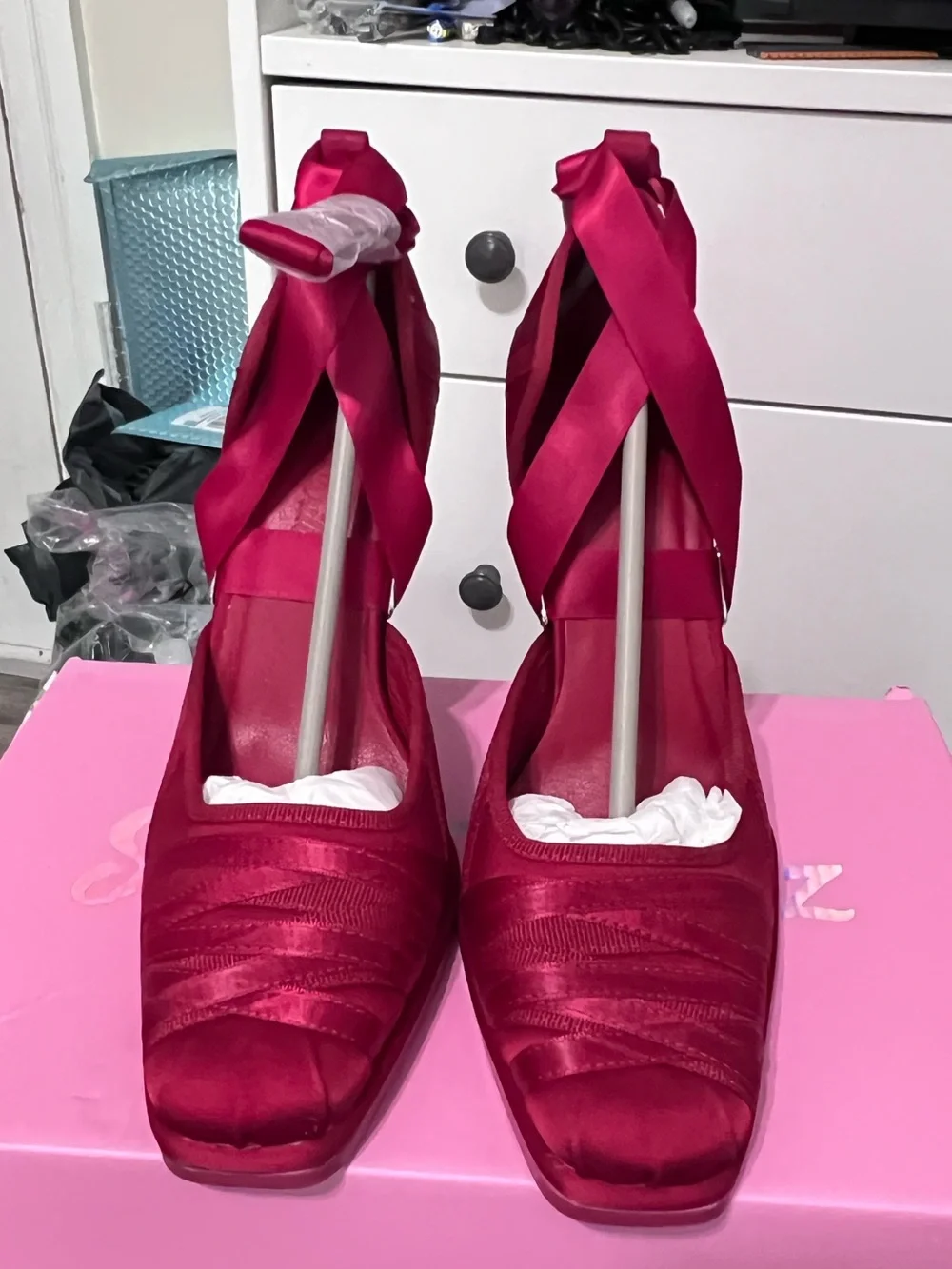 Dolls Kill Sugar Thrillz - Art Form Ballet Heels in Red